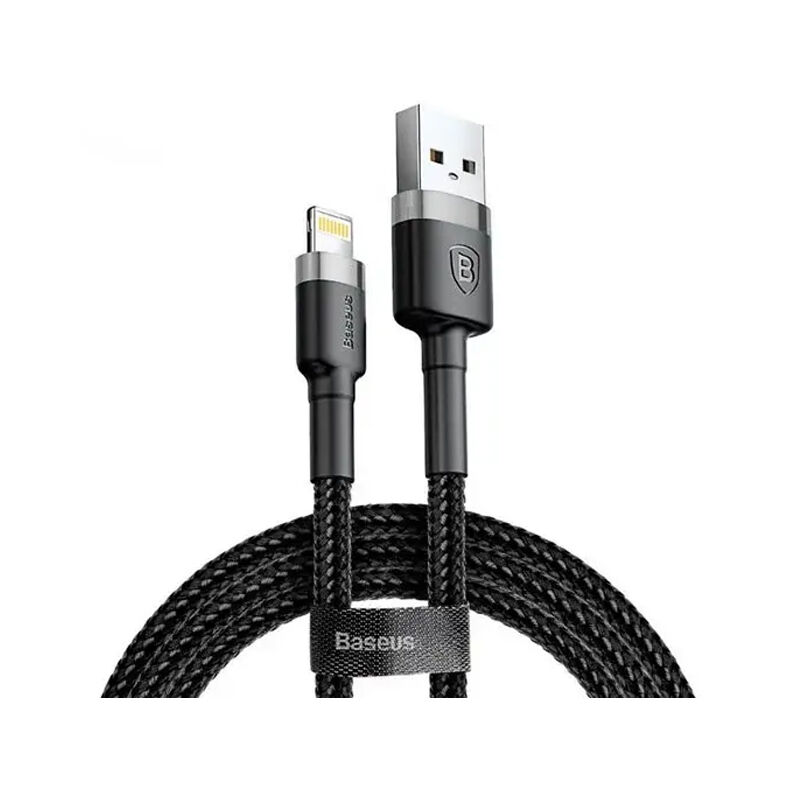 Baseus Cafule 1.5A 2M USB to Lightning Data Cable (CALKLF-CG1) – Black & Grey